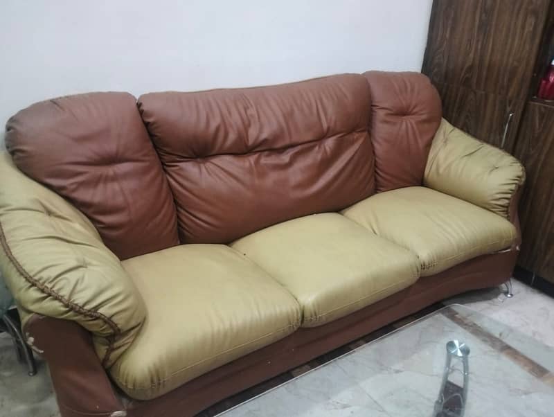 7 Seater Sofa Set Leatherette 0