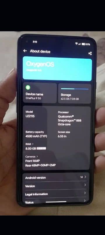 OnePlus 9 5g single sim 8gb 128gb 0