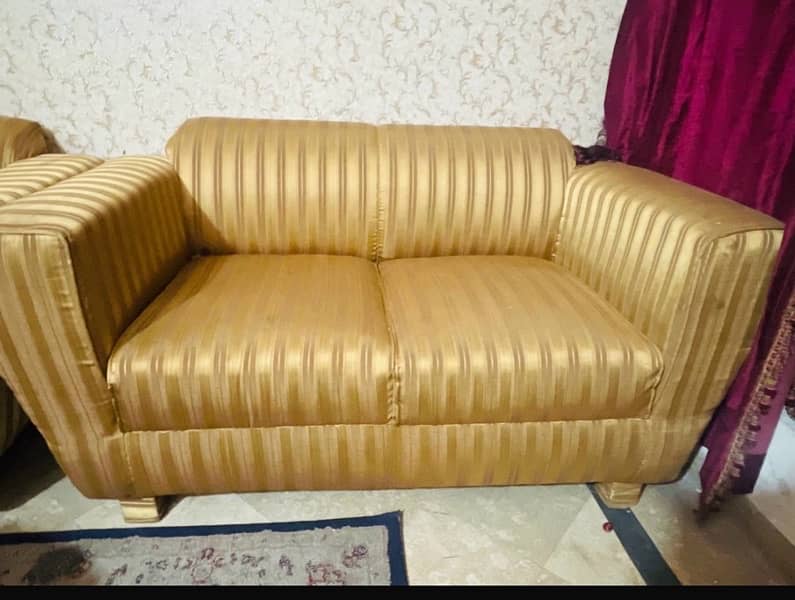 golden color beautiful sofa set 2