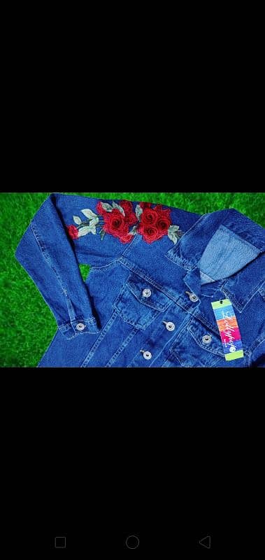 Ladies Denim Jacket with Flower 3