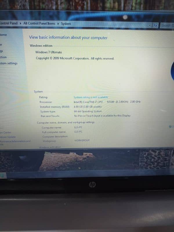 LAPTOP HP PAVILION I7 2ND GENERATION 4 GB 300 GB 3