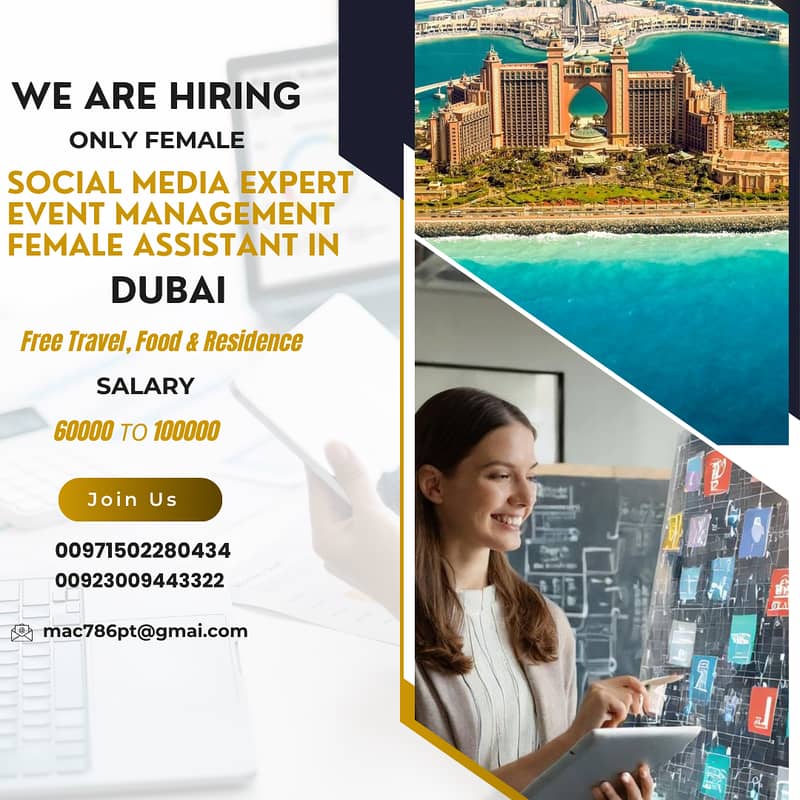 Required Female Social Media Marketer/Event management/Assistant 0