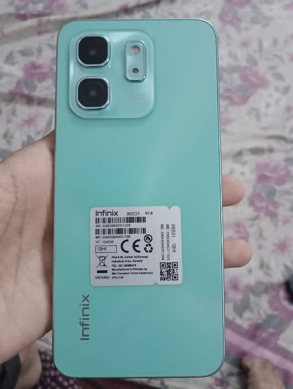 infinix hot 50i pta official approved 6/128gb. complete box saman 2