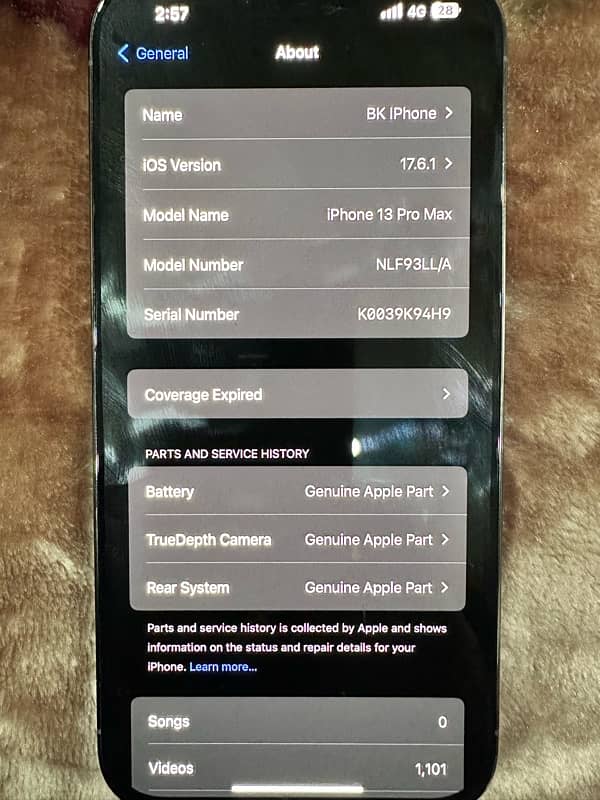 APPLE IPHONE 13 pro max 256gb non pta 88 % battery health 9