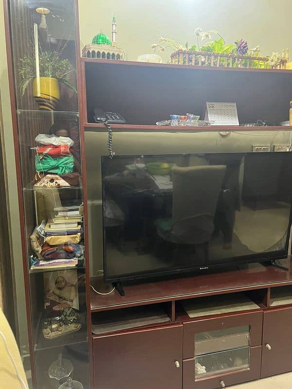 TV Divider & Show case brown colour in Excellent condition 2