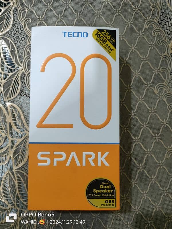 Tecno 20 (8+256gb) condition 10by10 box complete 8