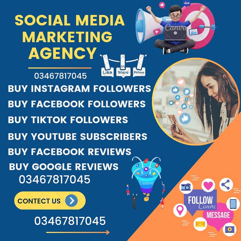 Instagram,Tiktok,facebook,youtube ,followers,likes,Social Media Servi 0