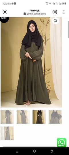 beautiful front open abaya with black hijab