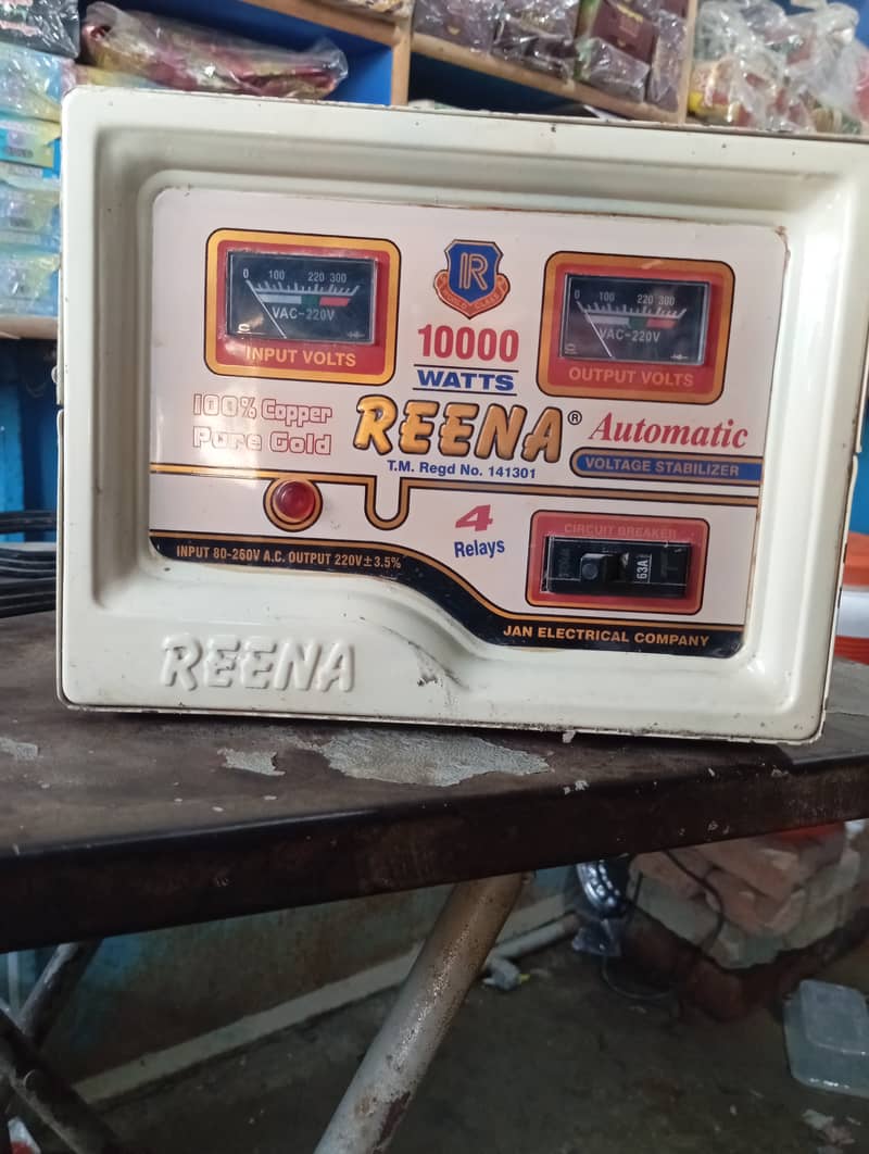 Stabilizer Reena company 10000 watt AC  copper pure gold 0