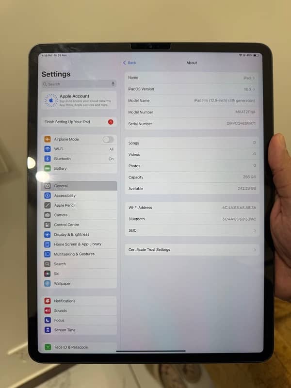 iPad Pro 12.9 inch 2020 256gb 4