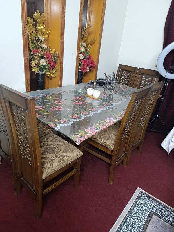 daining table with 6 chairs urgent sell condition new 1