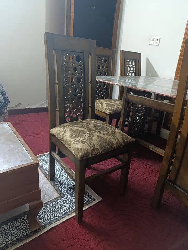 daining table with 6 chairs urgent sell condition new 2