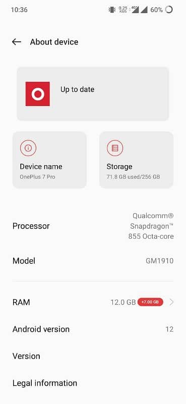 OnePlus7Pro 12 256GB Dual 5