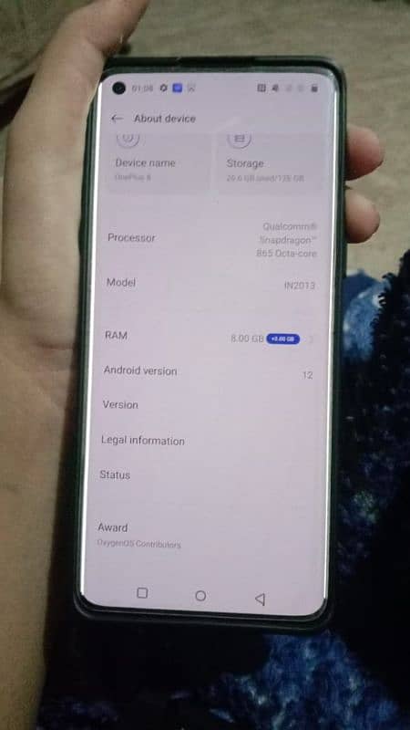 one plus 8gb /256gb 0