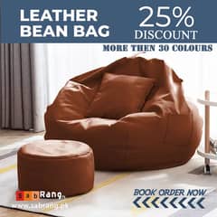 pack of 3 leather bean bag/ bean bag / leather bean bag / sofa cum bed