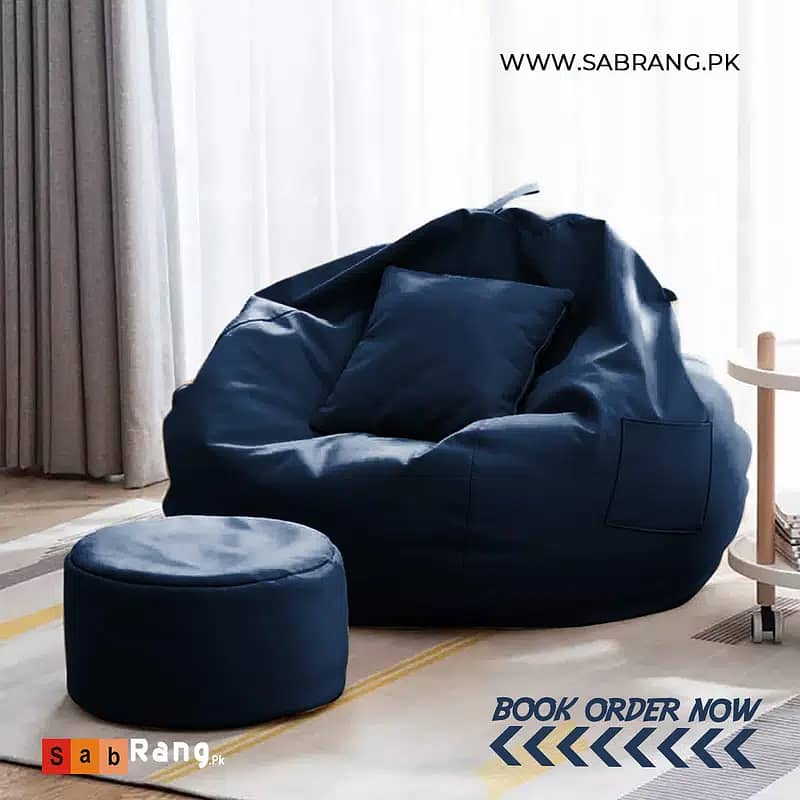 pack of 3 leather bean bag/ bean bag / leather bean bag / sofa cum bed 3