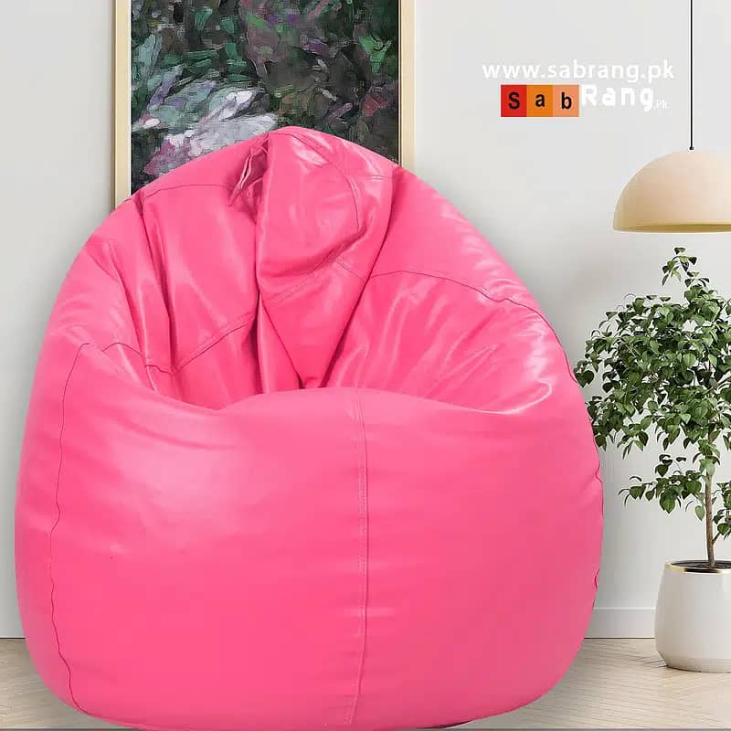 pack of 3 leather bean bag/ bean bag / leather bean bag / sofa cum bed 14