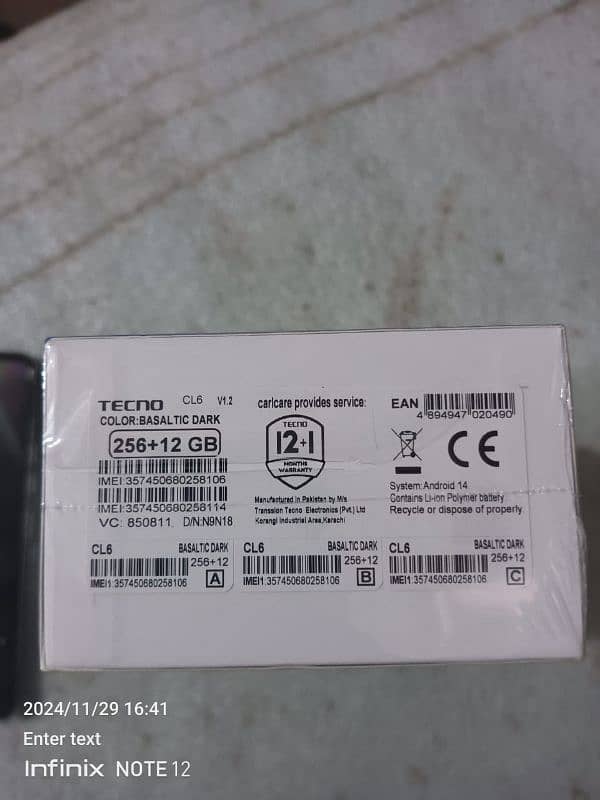 tecno camon13 12+12/256 3