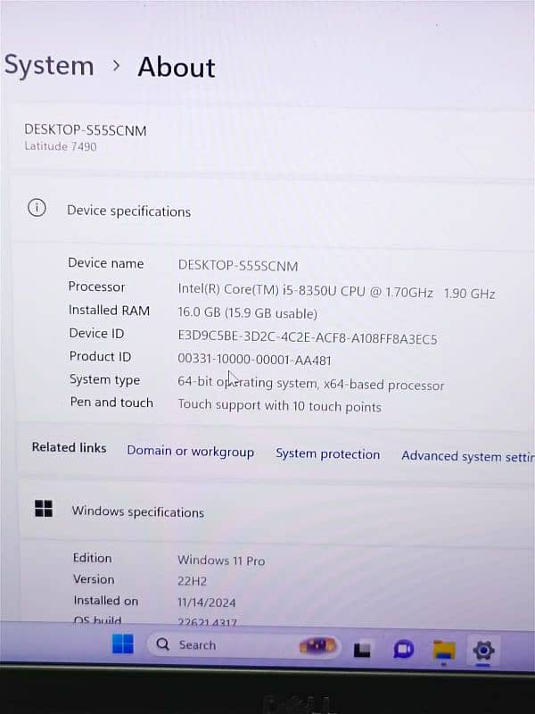 Dell Core i5-8th Gen 8GB RAM 256GB NVMe Touch Screen Super Conditions 18