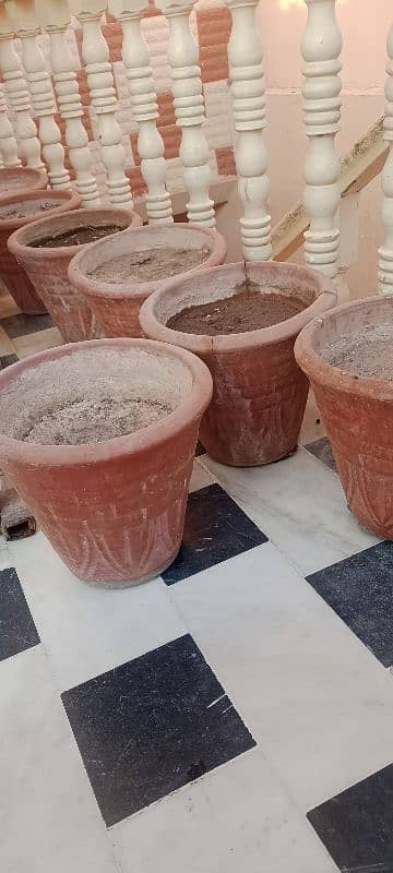 Plants pots with mud 0