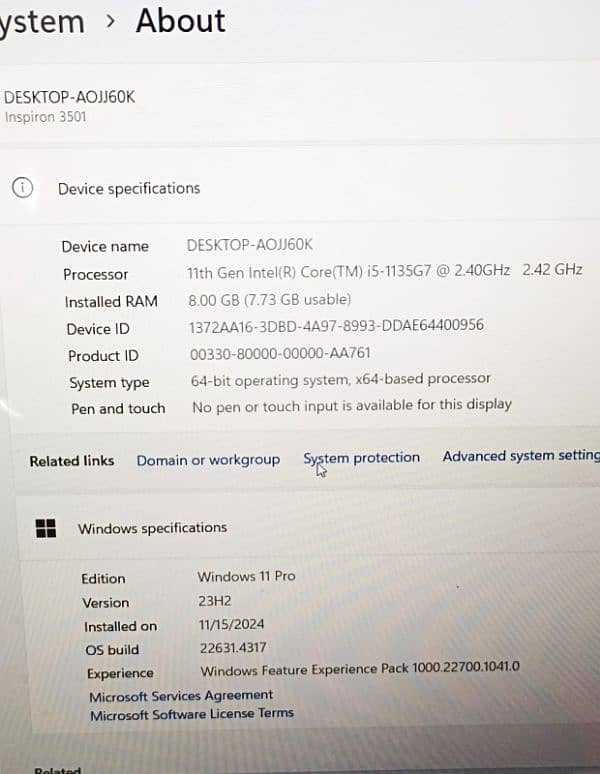 Dell 11th Gen Core i5 Beautiful Luck White 8GB RAM NVMe 256GB 1TB HHD 19