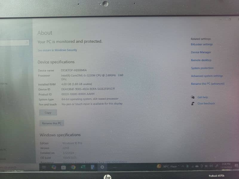 HP ProBook 65076 Core I-5 5th Generation 3