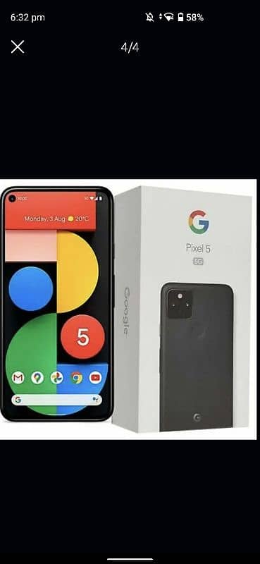 Pixel 4a 5G Official Pta with box and charger 1