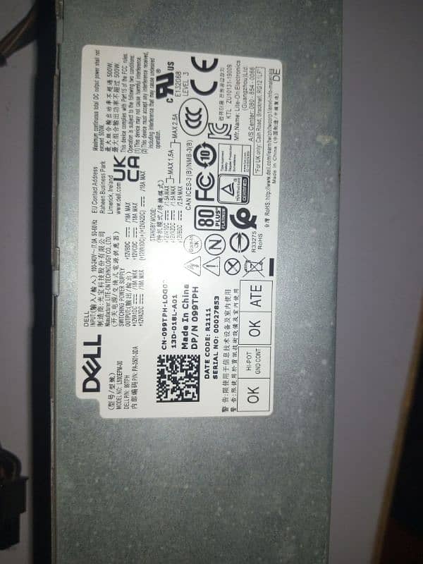 DELL 500W POWER SUPPLY L500-epm 99TPH 2