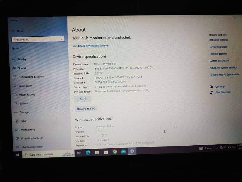 Dell Laptop 4th Generation i5 2