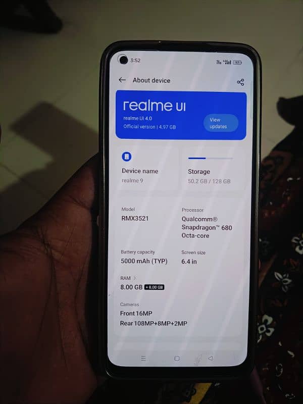 Realme 9 4g 8+8/128 GB for sale 0