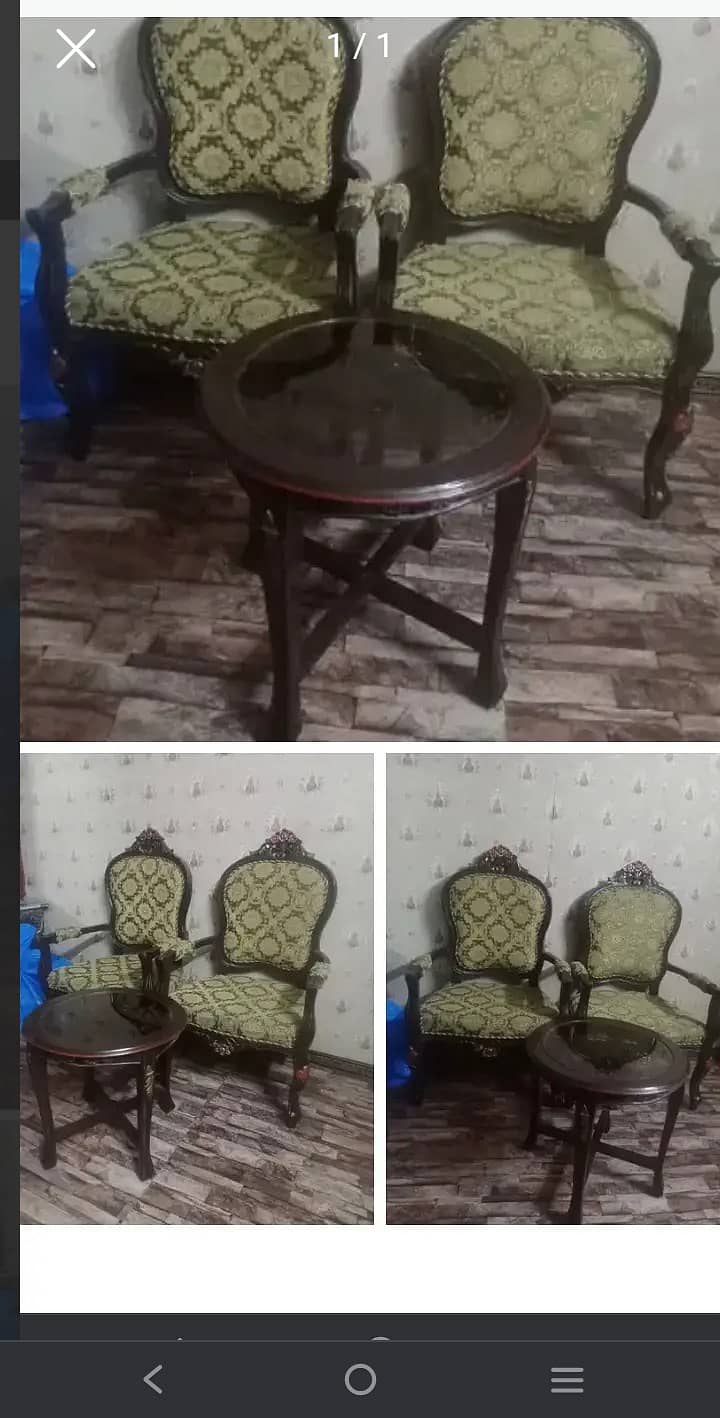 2 brand new chairs with attractive round shape table 0