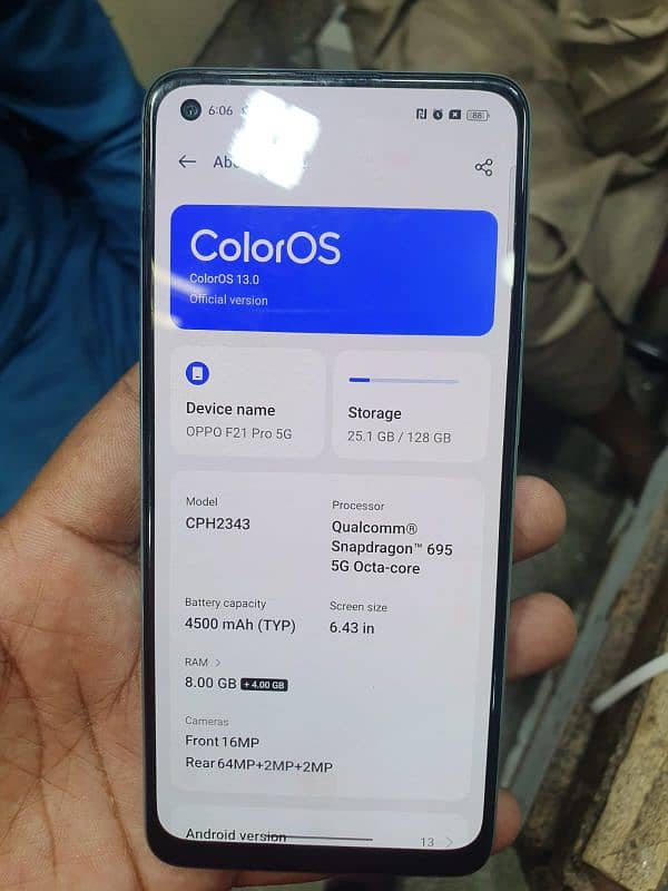 oppo f21 pro 5g ram8 rom128 oka ha koi masla nai ha bas sat cargar ha 4