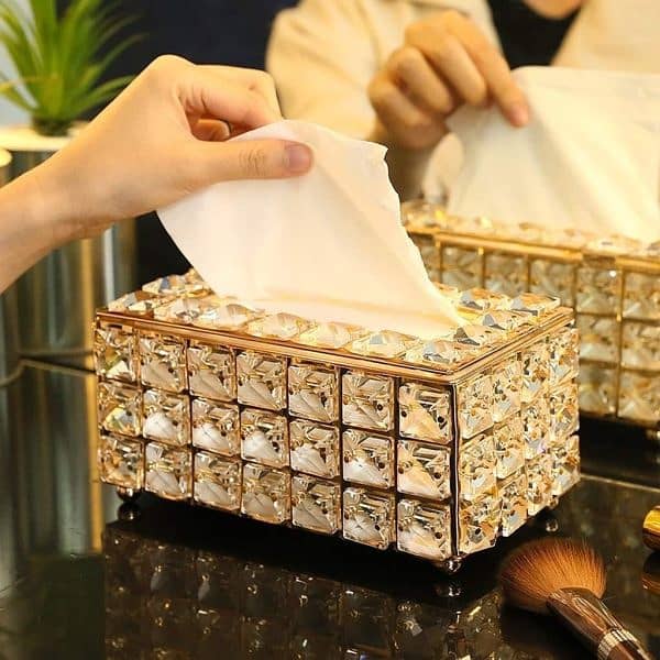 Tissue Holders Rectangular Crystal Tissue Box Cover Decorative 0