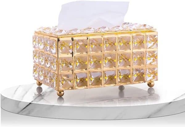 Tissue Holders Rectangular Crystal Tissue Box Cover Decorative 1