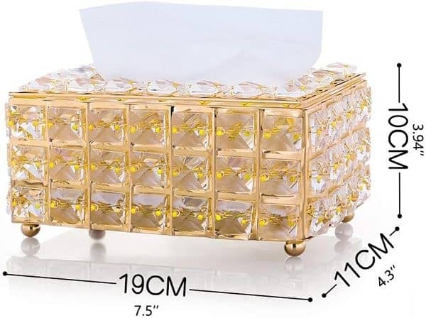 Tissue Holders Rectangular Crystal Tissue Box Cover Decorative 3