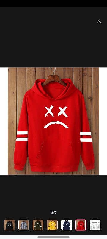 DOUBLE STRIP NEW WINTER COLLECTION HOODIE SAD FACE HOODIE FOR MEN 0