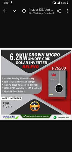 Crown inverter 6.2 Relevo All Model Available