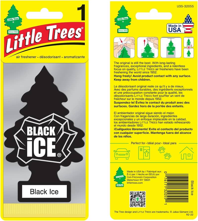 black ice car air freshener made in USA 1