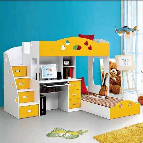 Bunk bed | Kid wooden bunker bed | Baby bed | Double bed | Triple bed 10