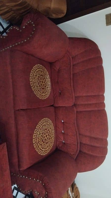 red 3 seater furnished sofas 1