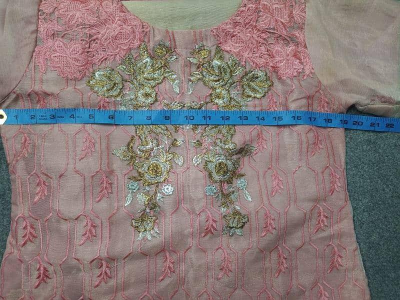 Beautiful Embroidered organza shirt+treasures+organza dupatta 1