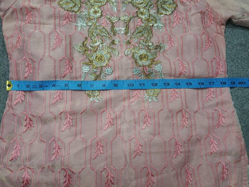 Beautiful Embroidered organza shirt+treasures+organza dupatta 2