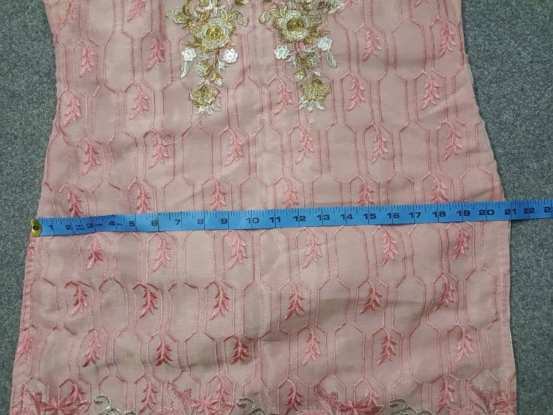 Beautiful Embroidered organza shirt+treasures+organza dupatta 3