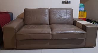 IKEA  Leather 2 Seater / Long bed Sofa / single Seater Sofa / Grey Col