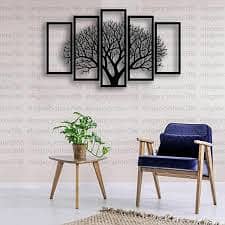 Vintage 5 Frames Tree Wooden Wall Decor Ideas | 3d Laser Cut Wooden W 1