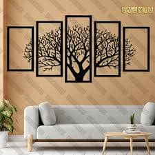 Vintage 5 Frames Tree Wooden Wall Decor Ideas | 3d Laser Cut Wooden W 2