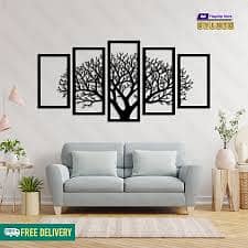 Vintage 5 Frames Tree Wooden Wall Decor Ideas | 3d Laser Cut Wooden W 4