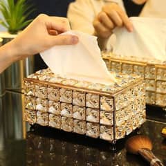 Tissue Holders Rectangular Crystal Tissue Box Cover Decorative