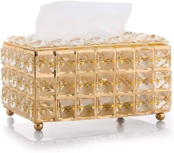 Tissue Holders Rectangular Crystal Tissue Box Cover Decorative 2