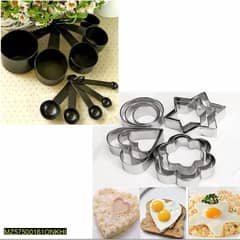 10 pc measuring cup and stainless steel cookie cutter || Delivery